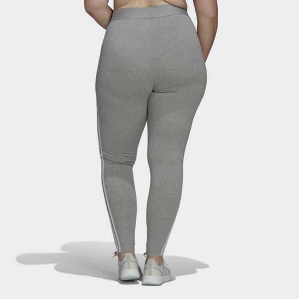 Adidas Essentials 3-stripes Legging (grande Taille) Gris Moyen