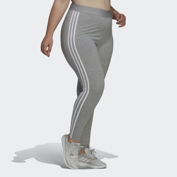 Adidas Essentials 3-stripes Legging (grande Taille) Gris Moyen