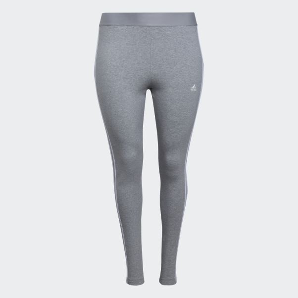 Adidas Essentials 3-stripes Legging (grande Taille) Gris Moyen