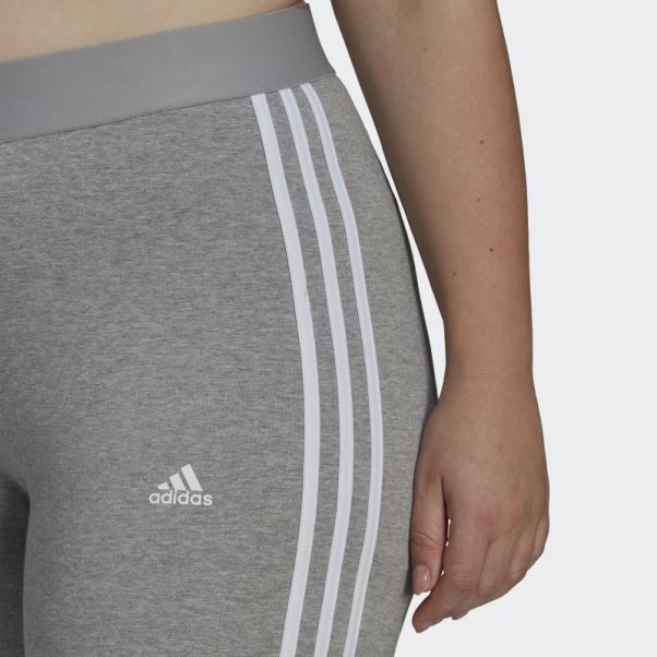Adidas Essentials 3-stripes Legging (grande Taille) Gris Moyen