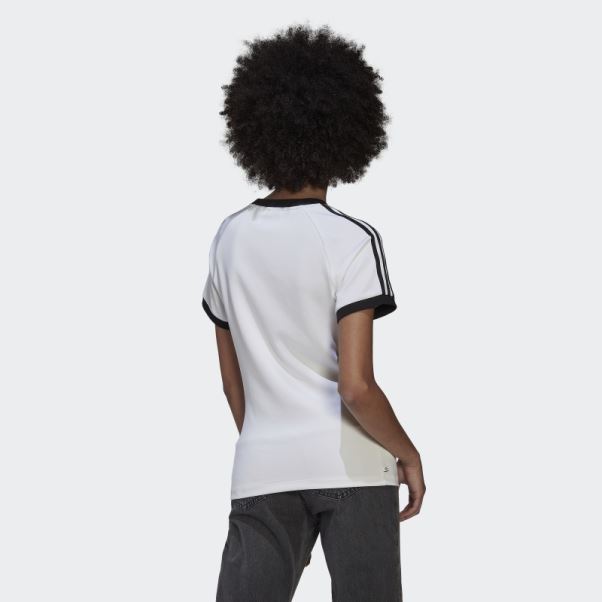 Adicolor Classics T-shirt Slim à 3 Bandes Adidas Blanc