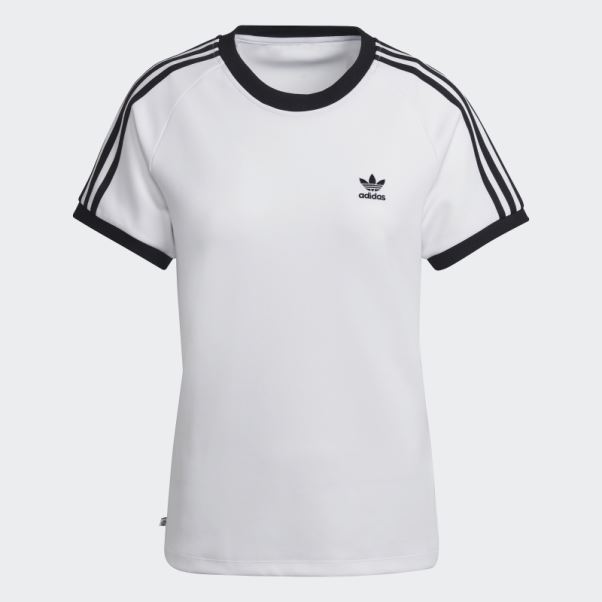 Adicolor Classics T-shirt Slim à 3 Bandes Adidas Blanc