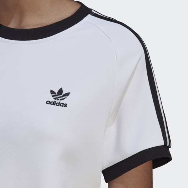 Adicolor Classics T-shirt Slim à 3 Bandes Adidas Blanc