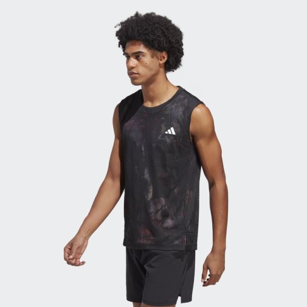 T-shirt Sans Manches Adidas Melbourne Tennis Noir