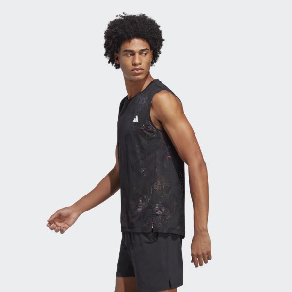Adidas Melbourne Tennis T-shirt Sans Manches Noir