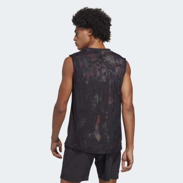 Adidas Melbourne Tennis T-shirt Sans Manches Noir