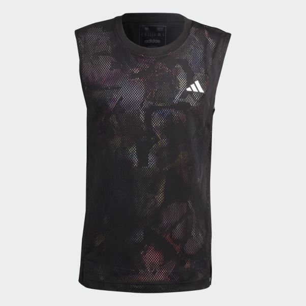 Adidas Melbourne Tennis T-shirt Sans Manches Noir