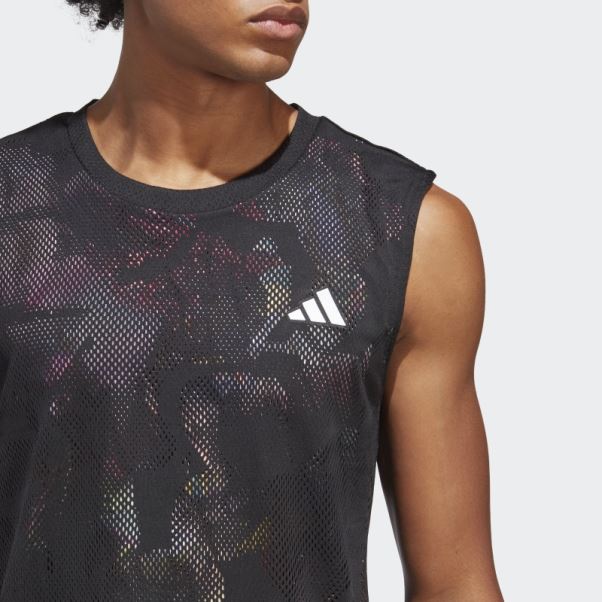 Adidas Melbourne Tennis T-shirt Sans Manches Noir