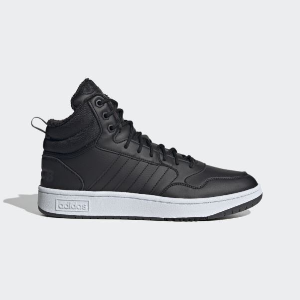 Adidas Hoops 3.0 Mid Lifestyle Basketball Classique Fourrure Doublure Hiver Chaussures Noir