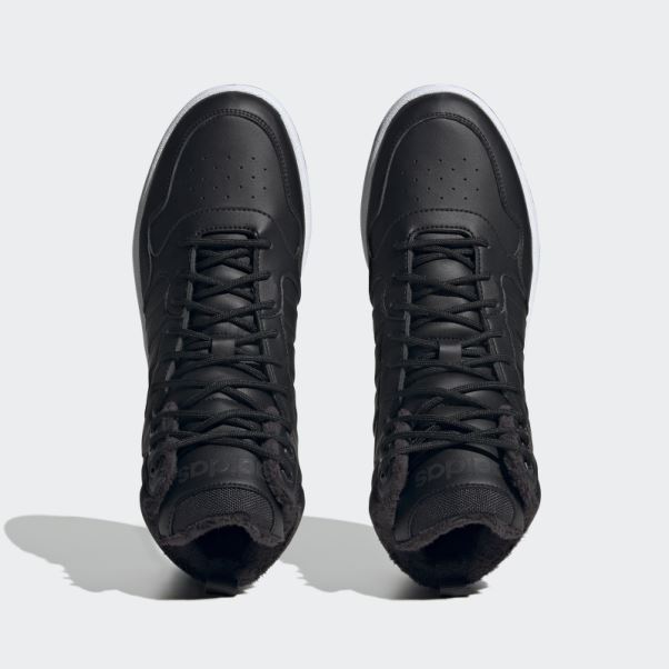 Adidas Hoops 3.0 Mid Lifestyle Basketball Classique Fourrure Doublure Hiver Chaussures Noir