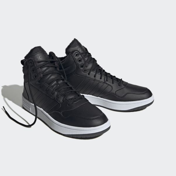 Adidas Hoops 3.0 Mid Lifestyle Basketball Classique Fourrure Doublure Hiver Chaussures Noir