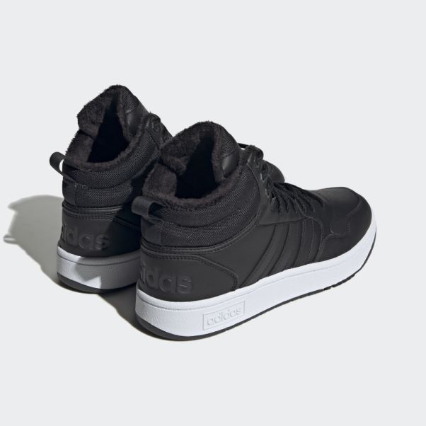 Adidas Hoops 3.0 Mid Lifestyle Basketball Classique Fourrure Doublure Hiver Chaussures Noir