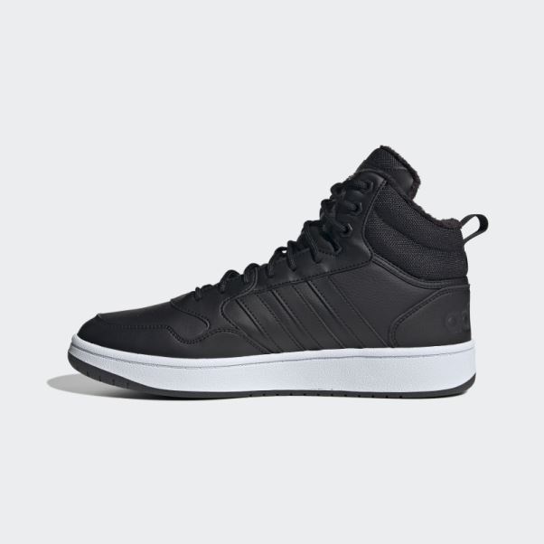 Adidas Hoops 3.0 Mid Lifestyle Basketball Classique Fourrure Doublure Hiver Chaussures Noir