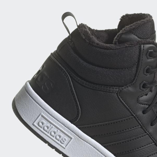 Adidas Hoops 3.0 Mid Lifestyle Basketball Classique Fourrure Doublure Hiver Chaussures Noir