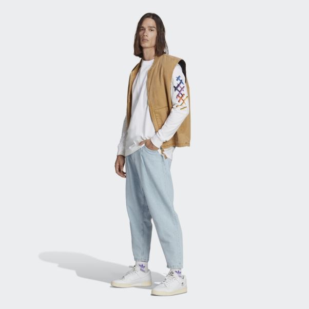 T-shirt Blanc à Manches Longues Adidas Wander Hour