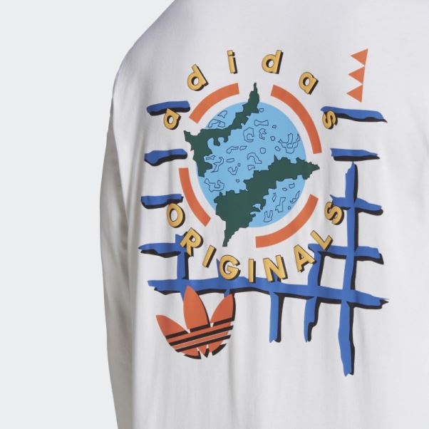 T-shirt Blanc à Manches Longues Adidas Wander Hour