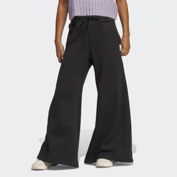 Pantalon Large Adidas Lounge Fleece Noir