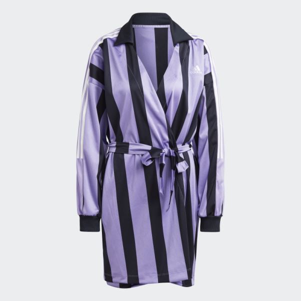 Robe Violette En Jersey Jacquard Adidas