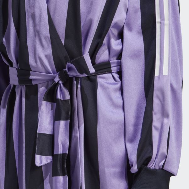 Robe Violette En Jersey Jacquard Adidas