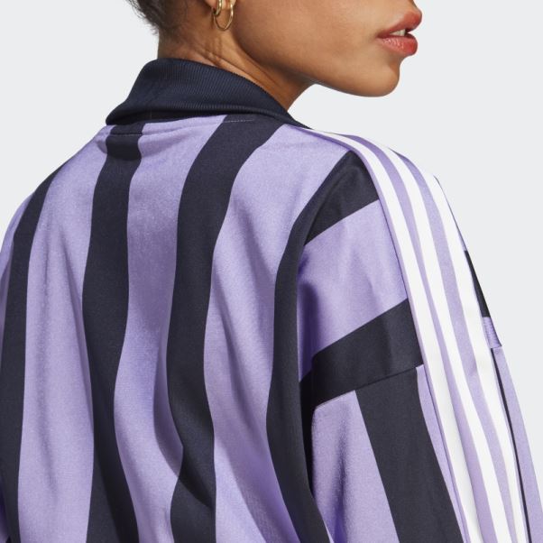 Robe Violette En Jersey Jacquard Adidas