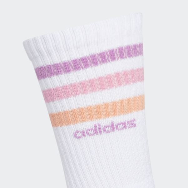 Chaussettes Mi-mollet 3 Bandes 3 Paires Blanc Adidas