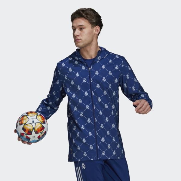 Coupe-vent Adidas Real Madrid Bleu Victoire