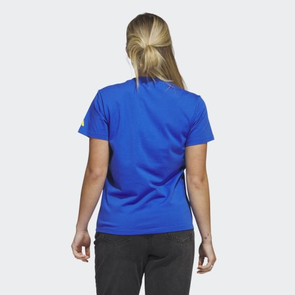 T-shirt Logo Boston Marathon 2023 Bleu Adidas