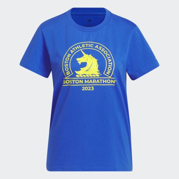 T-shirt Logo Boston Marathon 2023 Bleu Adidas