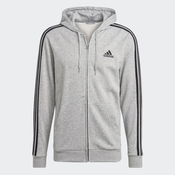 Mode Adidas Essentials French Terry 3-stripes Full-zip Hoodie Noir