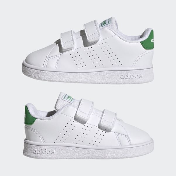 Avantage Lifestyle Court Deux Chaussures Auto-agrippantes Blanc Adidas