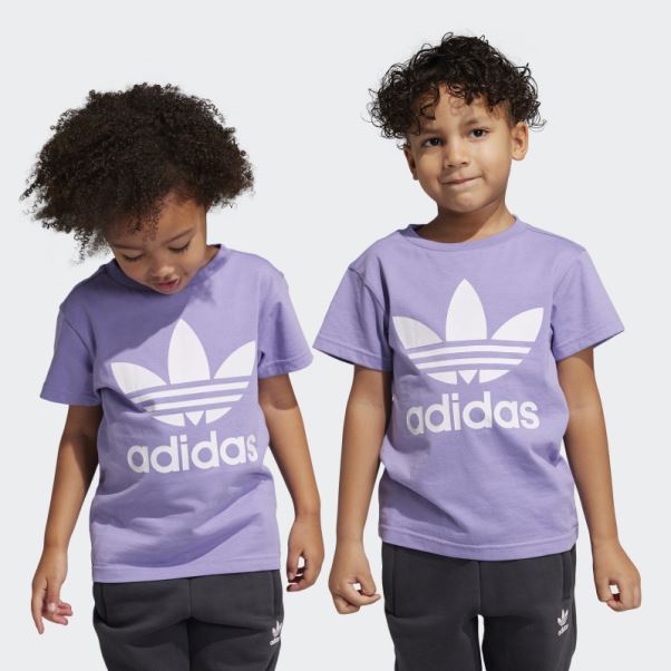 Tee Shirt Adidas Adicolor Trefoil Lilas