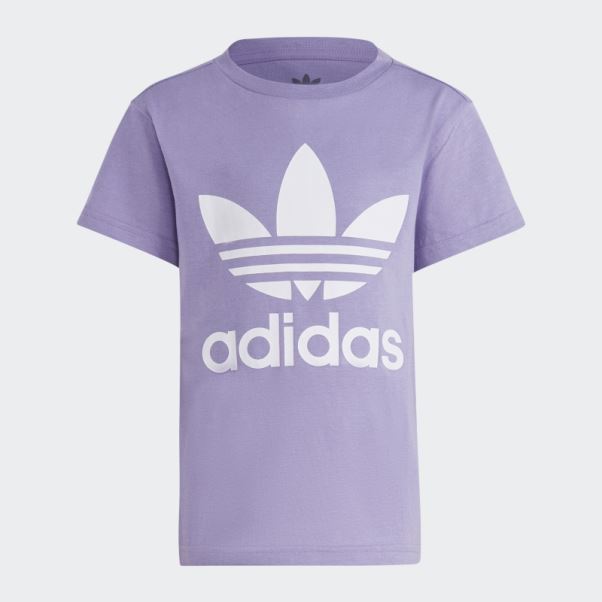 Tee Shirt Adidas Adicolor Trefoil Lilas