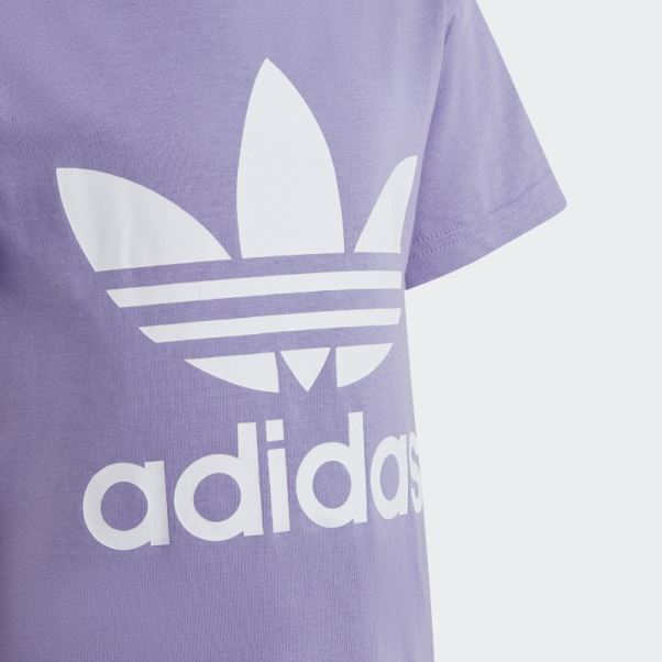 Tee Shirt Adidas Adicolor Trefoil Lilas