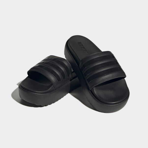 Claquettes à Plateforme Adilette Noires Adidas