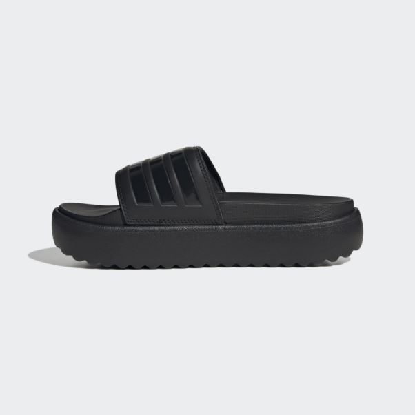 Claquettes à Plateforme Adilette Noires Adidas