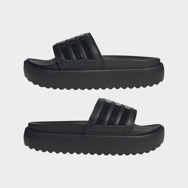 Claquettes à Plateforme Adilette Noires Adidas