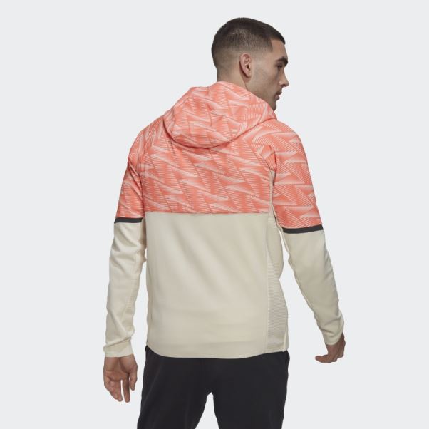 Adidas Sweat à Capuche Entièrement Zippé Conçu Pour Gameday Blanc