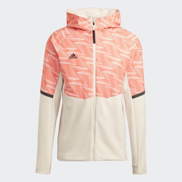 Adidas Sweat à Capuche Entièrement Zippé Conçu Pour Gameday Blanc