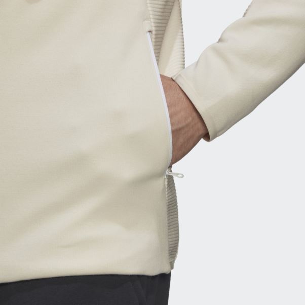 Adidas Sweat à Capuche Entièrement Zippé Conçu Pour Gameday Blanc