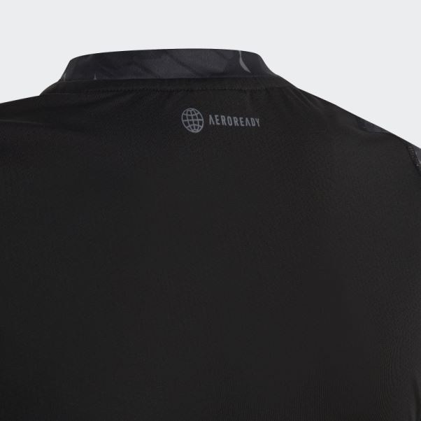 Adidas Aeroready Techfit T-shirt Imprimé Camouflage Gris