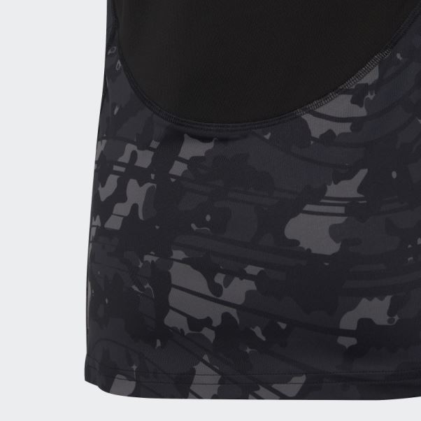 Adidas Aeroready Techfit T-shirt Imprimé Camouflage Gris