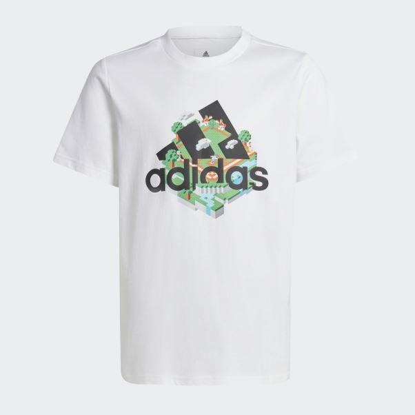 Adidas X Lego T-shirt Graphique Blanc Fashion