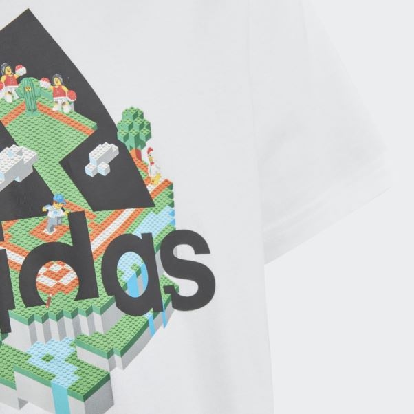 Adidas X Lego T-shirt Graphique Blanc Fashion