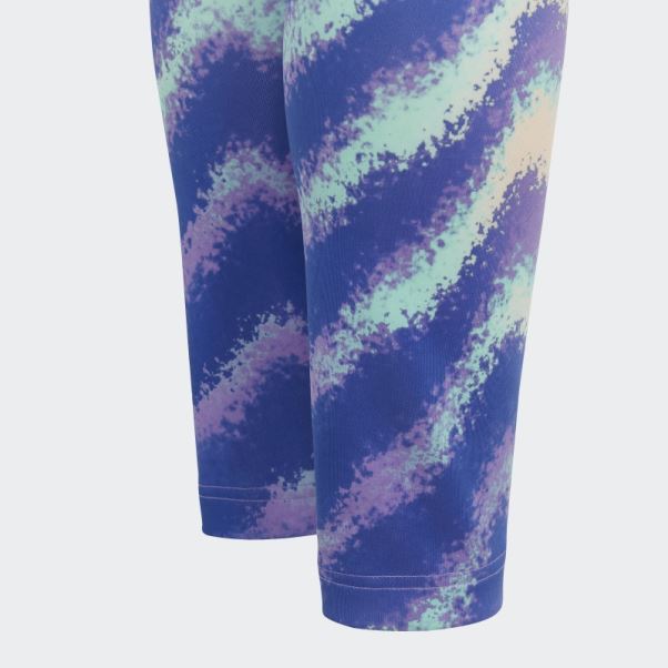 Adidas Orange Dance Aeroready Collant Taille Haute Imprimé