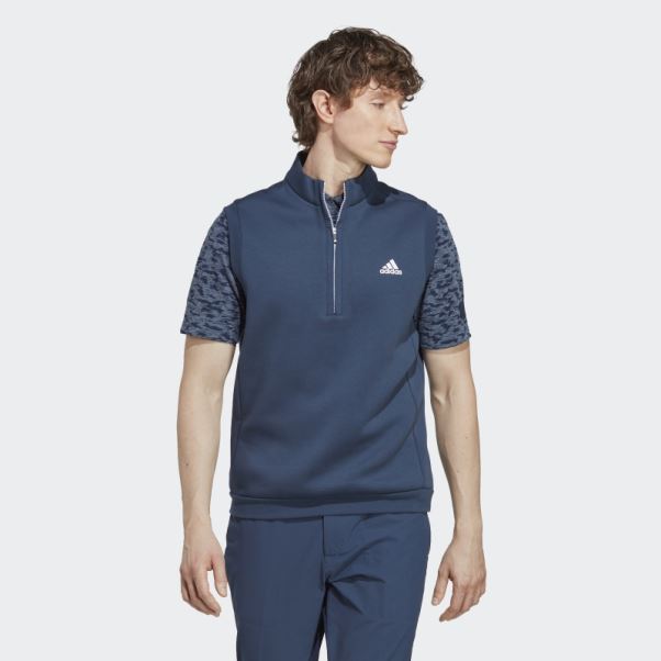 Gilet Authentique 1/4 Zip Adidas Bleu Marine