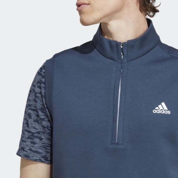 Gilet Authentique 1/4 Zip Adidas Bleu Marine