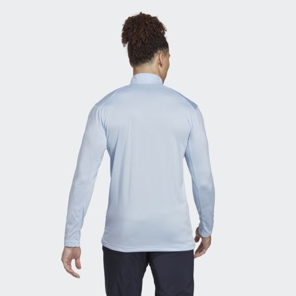 Adidas Bleu Terrex Multi Demi-zip Manches Longues Top