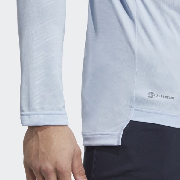 Adidas Bleu Terrex Multi Demi-zip Manches Longues Top