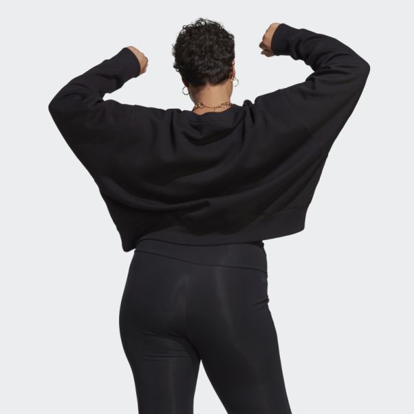 Sweat Adicolor Essentials Crew Noir (grande Taille) Adidas