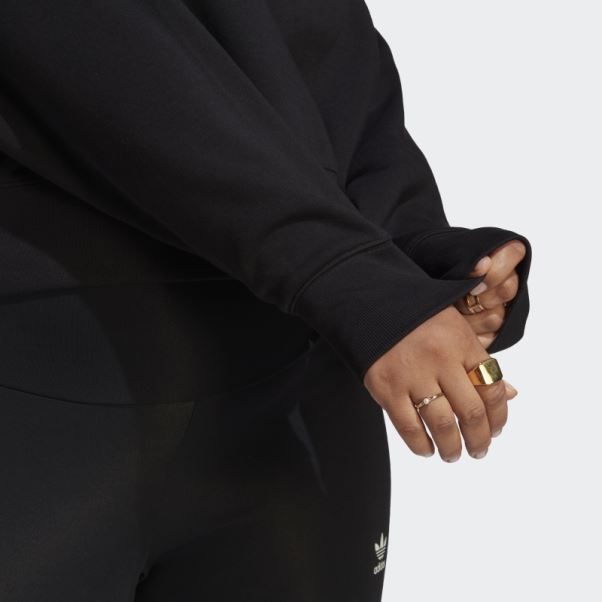 Sweat Adicolor Essentials Crew Noir (grande Taille) Adidas